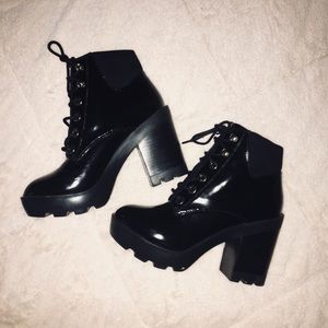 aldo // lace up ankle booties